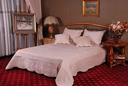 Tache 5 PC Super Soft Plush Good Vibrations Bedspread Quilt Set in Solid Tan, Full