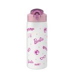 Zak Designs Barbie Water Bottle for Travel and at Home, 19 oz Vacuum Insulated Stainless Steel with Locking Spout Cover, Built-in Carrying Loop, Leak-Proof Design (Barbie)