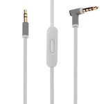 Solo Replacement 3.5mm Audio Cable Cord Wire with in-line Remote Microphone for Headphones Solo/Studio/Pro/Detox/Wireless/Mixr/Executive/Pill Suppot iOS System (White)