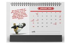 AccuPrints 2024 Desktop Calendar and Planner Having Kung Fu Panda Quotes (8.2 x 5.8 Inches)