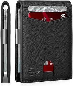 Zitahli Money Clip Wallets for Men,Slim Bifold Wallet 10-12 Cards, Mens Leather Wallet with ID Window,RFID Blocking Thin Minimalist Credit Card Holder,Gifts for Him