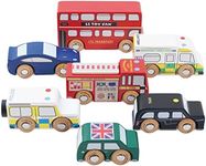 Le Toy Van - Iconic Wooden London Themed Toy Car Play Set - Set 7 Pieces | Play Vehicle Role Play Toys - Suitable For 2 Year Old +