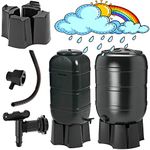 Slimline Garden Water Butt Set Including Tap With Stand and Filler Kit Tight Fitting Lid 100L or 210L (100 Litre Water Butt)