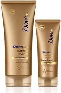 Dove Unilever DermaSpa Body Lotion Summer Revived Self-Tanning Medium to Dark, 200ml with Dove Derma Spa Face Cream, 75ml, 2 Piece Set