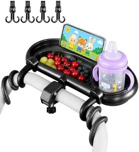 Universal Stroller Snack Tray, Compatible with Nuna Uppababy Mockingbird | Stroller Snack Tray Attachment with Cup Holder 3 in 1 | Clip On Baby Stroller Accessories for Toddler Snacking On The Go