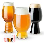 Spiegelau 4991693 Craft Beer Tasting Kit, Different Glasses: IPA, Stout and Wheat Beer, Crystal, 540/600/750 ml, Pack of 3