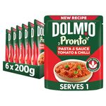 Dolmio Pasta Pronto Tomato and Chilli Microwave Fusili with Sauce, Bulk Multipack 6 x 200 g Pouches