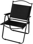 Levede Folding Camping Chair Outdoor Portable Foldable Fish Chairs Camp Beach Picnic Hiking BBQ Lightweight 100KG Weight Capacity Seat Black x1