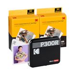 KODAK Mini 3 Retro 4PASS Portable Photo Printer (3x3 inches) + 68 Sheets Bundle, Black