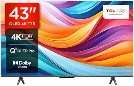 TCL TV QLED 43T7B 4K HDR Pro 43’’ avec Google TV et système sonore Dolby Atmos, Compatible avec l’Assistant Google et Alexa