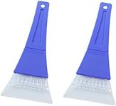 Ice Scraper Cleaning, Non-Scratch Snow Remover Scraper, Winter Ice Scraper for Removing Snow Frost on the Windshield Window, Set of 2 - Blue