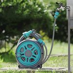 AVIAXO Mini Portable Garden Pipe Hose Reel Cart with Water Spray Gun Set Agricultural Home Garden Storage Suit Cart Car Wash Hose Car
