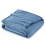 Bedsure Fleece Blankets Twin Size Blanket for Couch - Washed Blue Blankets Fuzzy Cozy Soft Plush Lightweight Warm Twin Blankets for Bed, 60x80 inches