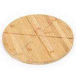 woodluv Pizza Cake Serving Cutting Platter Board, 13" (30cm) 6 Sections Wooden Snack Canape Platter