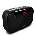 Amkette Pocket Blast FM Radio with with Bluetooth, Powerful Sound, Voice/FM Recording, Hidden Antenna, 7+ Hours Playback (USB-C Charging), and Number Pad (AUX, SD Card, USB Input) (Black)