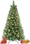 4FT Christmas Tree Pre-Lit, Premium Artificial Christmas Tree with Lights, Decorated Xmas Tree with Tripod Stands for Indoor Home Office Party Holiday Decoration, UL Listed