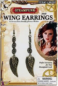 Forum Novelties 66255 Wing Earrings, Gold, Standard