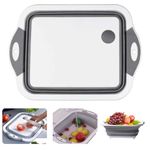 Cutting-Boards for Kitchen-Collapsible-Dish-Tub BBQ-Prep-Tub Folding-Chopping-Board - Vegetable-Washing-Basket for Camping Picnic, 3-in-1