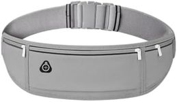 YITORMAN Running Belt Waterproof Adjustable Elastic Strap, Sweatproof Waist Pack with Large Capacity for Men & Women, Ideal for Running, Hiking, Travel Lycra Material (Grey)