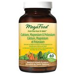 MegaFood Natural Calcium Magnesium Potassium Mineral Supplements | Helps Maintain Healthy Blood Pressure Level and Support Bones & Teeth | Multivitamins for Women Men & Kids 60 Capsules | with Dandelion Root Parsley Stearic Acid & Dried Yeast.