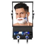 Ettori Wall-Mounted Fogless Shaving and Shower Mirror - Designed for Clear, Magnified Reflections with Dual Mounting Options, Sleek Black