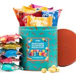 Popcorn Shed Gourmet Popcorn Snack Selection Gift Tin, 12 Popcorn Flavours in Portion Sized Snack Packs, Ultimate Foodie Gift for Snack Lovers