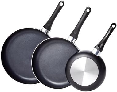 Amazon Basics 3-Piece Non-Stick Frying Pan Set - 20.32 cm, 25.4 cm, and 30.48 cm