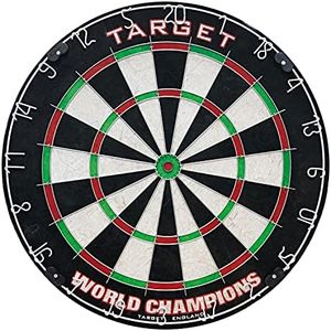 Target Darts World Champions Dart Board | Steel Tip Dartboard with Self Recovering Sisal Bristles & Rotational Score Ring | Regulation Competition Size Dart Board Set | Professional Darts Accessories