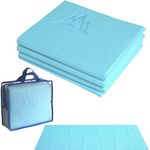 KHATALAND YoFoMat - Best Foldable Yoga Mat, Ultra Thick 1/4", Extra Long 72-inch (Folding to 12"x10"x4"), Free from Phthalates & Latex, w/Eco Travel Bag, Sky Blue