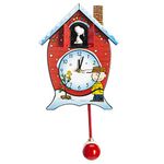 Mark Feldstein CKPNX Charlie Brown's Peanuts Christmas Light Activated Cuckoo Clock