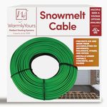 Electric Snow and Ice Melting Underground Cable 63 feet, Covers 21 sqft at up to 38 Watts/sqft, 120V – Radiant Heated Driveways, Walkways, Stairs – Installs Under Concrete, Asphalt, or Pavers