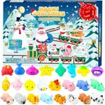PANSHAN Including 24 Independently Packaged Mochi Squishy Toys, Can be Used as Easter Basket Stuffers Easter Egg Fillers, Christmas Fidget Advent Calendar Kawaii Squishies