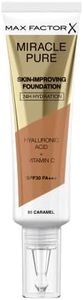 Max Factor Miracle Pure - Base de Maquillaje, Tono 85 Caramel, 30ml