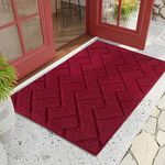 hicorfe Indoor Doormat,Front Back Door Mat Rubber Backing Non Slip Door Mats 32"x48" Low-Profile Absorbent Resist Dirt Entrance Doormat Inside Floor Mats for Entryway Wash(Red)