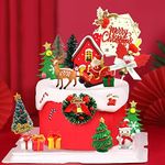 25pcs Christmas Cake Topper Merry Christmas Cake Decorations Christmas Cupcake Toppers with Craft Christmas Tree Mini Santa Sleigh Reindeer, Snowman Cake Decoration and Xmas Party Miniature Ornaments