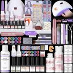 SAVILAND Essentials Acrylic Nail Kit For Beginners: Ultimate All-In-1 Acrylic Set with EMA Monomer Practice Finger Nail Drill U V Light Full Tools For Women Gift