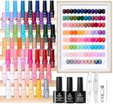 Beetles Gel Nail Polish Set - Seasons Variations 48 Colors Gel Polish Kit Brown Nude Pink Red Blue White with Base Top Coat Home DIY UV LED Soak Off Nail Art Salon Manicure Starter Kit Gift for Women