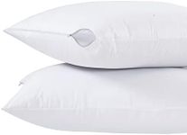 Feather & Stitch Bedding Pillow Protector Zippered (2 Pack), Premium Pillow Encasement, 100% Waterproof (20 x 28 Inches) - Queen