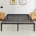 VECELO 14" Full Metal Platform Bed Frame,Heavy Duty Steel Slat/Easy Assembly Mattress Foundation/No Box Spring Needed