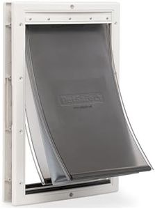 PetSafe Extreme Weather Dog Door for Exterior Door - Energy Efficient Door for Cats and Dogs –Insulated Flap System, for Large Dogs up to 100 lb - Plastic Frame