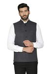 WINTAGE Men's Tweed Wool Festive and Casual Nehru Jacket Vest Waistcoat : Black