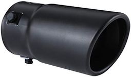 Black Exhaust tip - Fit 1.75 to 2.5 Inch Exhaust Tail Pipe Diameter- Black Coated Stainless Steel - Car Muffler Tips