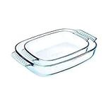 Pyrex Classic – Set of 2 Heavy Duty Rectangular Glass Baking Dishes - 38 x 25 cm/30 x 19 cm