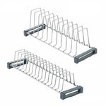 SmartSlide Stainless Steel Dish Stand for Kitchen/Plate Stand/Saucer Stand/Plate Rack/Thali Stand/Modular Kitchen Rack for Kitchen/Tandem Box Accessories (Pack of 2)