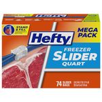 Hefty Slider Freezer Bags - Quart Size, 140 Count