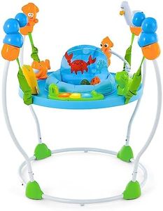 BABY JOY Baby Jumpers and Bouncers, Activity Center for Babies and Infants w/360° Rotating Seat, Soft Seat Cushion & 5 Adjustable Heights, Play Toys with Music Lights Sounds for Ages 6-12 Months, Blue