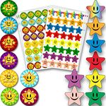 Innoveem Star Stickers For Children – Premium Quality School Stickers For Teachers To Praise Good Work & Behaviour - Smiley Small Star Stickers For Reward Chart With Strong Adhesive Glue [240 Pack]