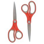 Westcott 55846 7-Inch School Scissors, All-Purpose Heavy-Duty Scissors for Crafting, School and Work, Red/Gray, 2 Pack