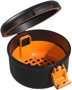 ARGOMAX Leak Proof Retainer Cleaner Case, Denture Cups for Soaking Dentures, Denture Travel Case (Black + Orange).