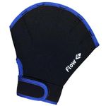 Flow Swimming Resistance Gloves - Webbed Gloves for Water Aerobics, Aquatic Fitness, and Swim Training (Black/Blue, Large)